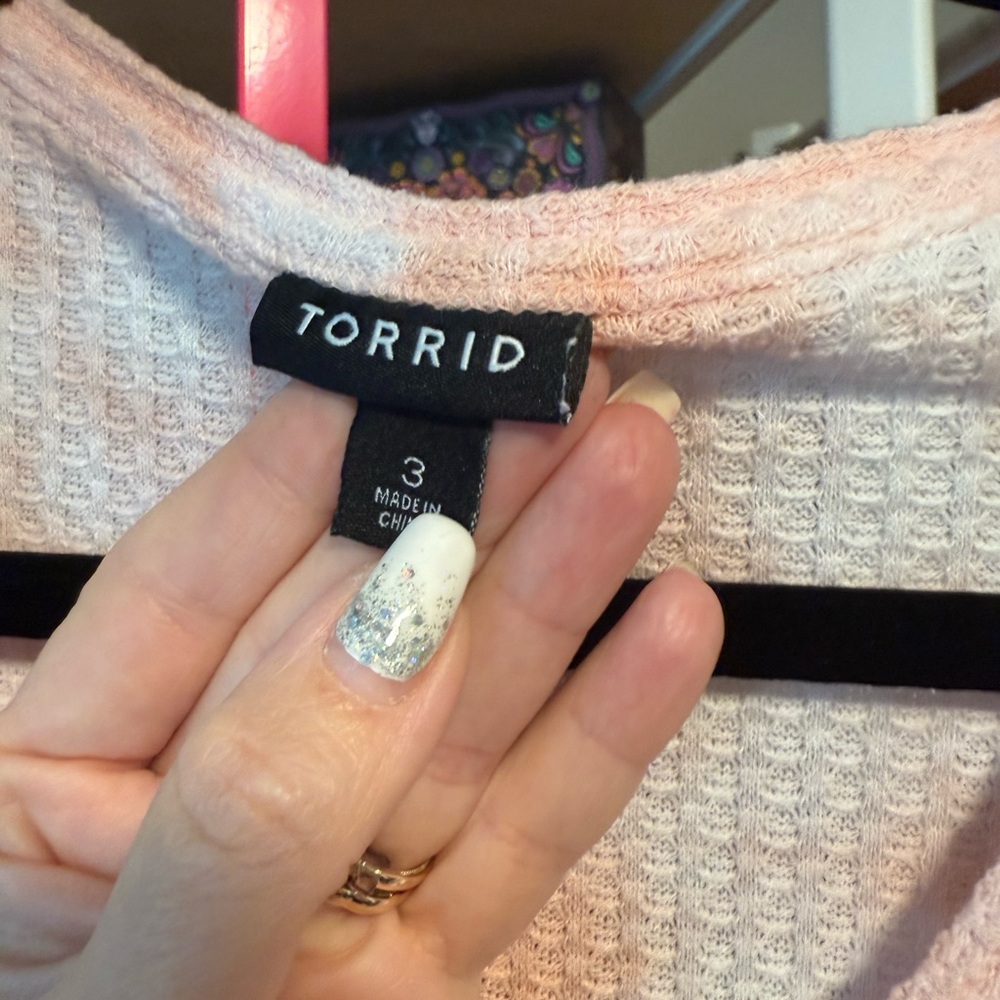 Torrid Orange and White Button Down Shirt GUC size 3 - Picture 3 of 4